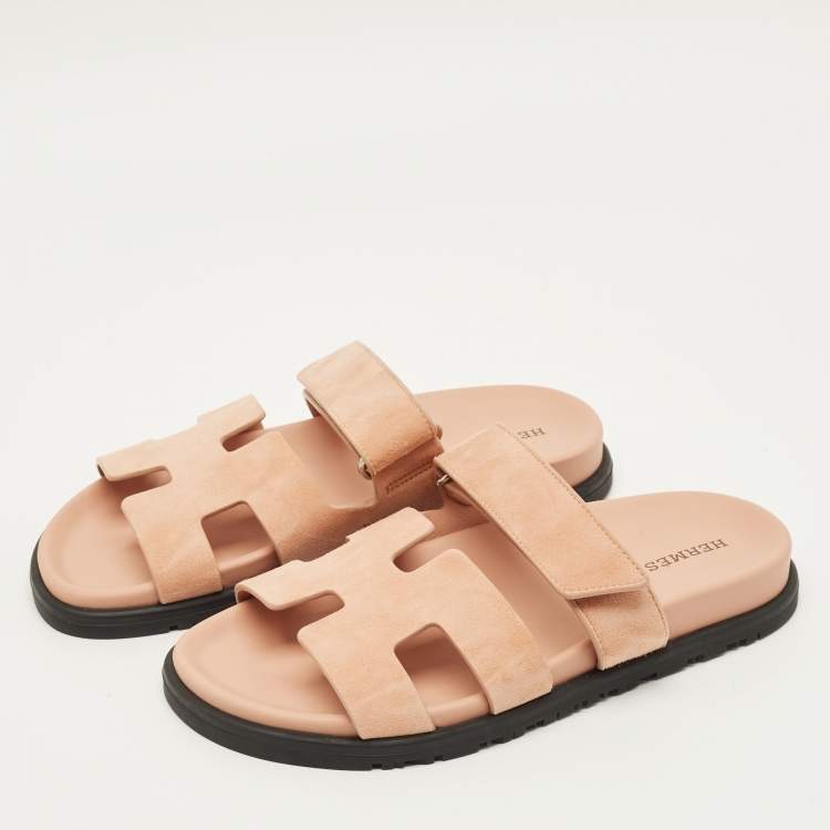 Hermes Chypre Size 36 Beige Suede Flat Sandals