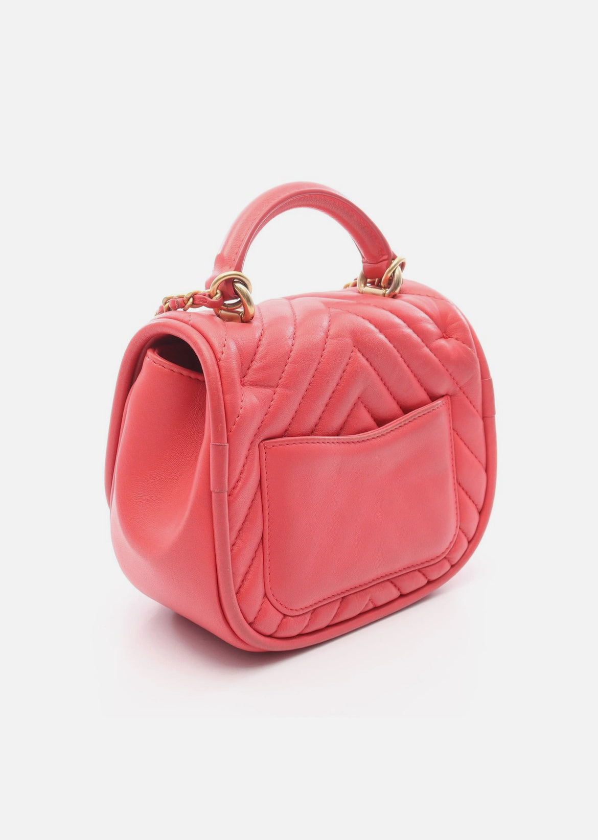 Chanel V 2WAY Shoulder Bag Pink Lambskin Leather