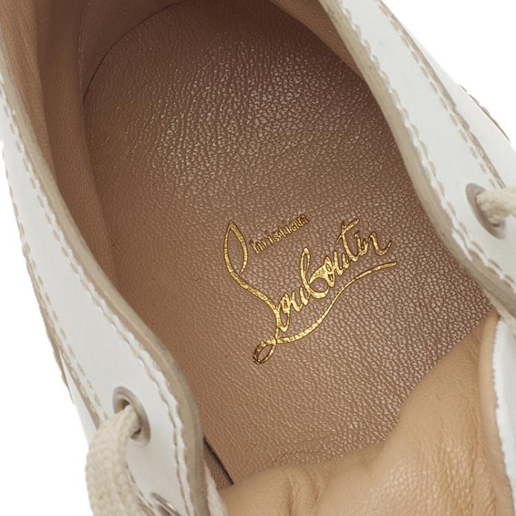 Christian Louboutin White Leather Louis Sneakers Size 41