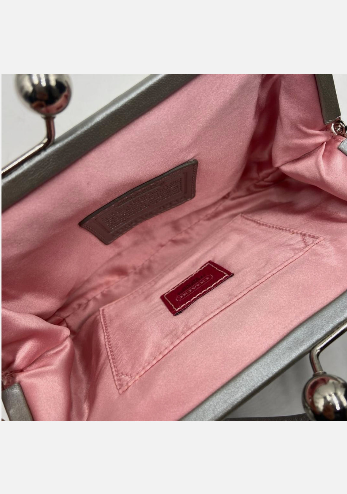 Coach Pink Canvas Leather Clutch Handbag