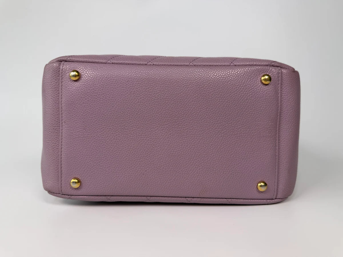 CHANEL PETITE TIMELESS TOTE IN LILAC CAVIAR LEATHER WITH GOLD HARDWARE