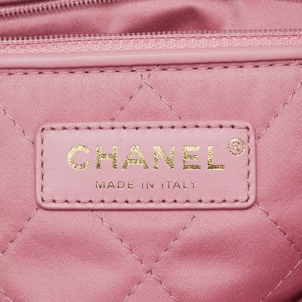 Chanel Light Pink Quilted Shiny Leather Small 22 Bag