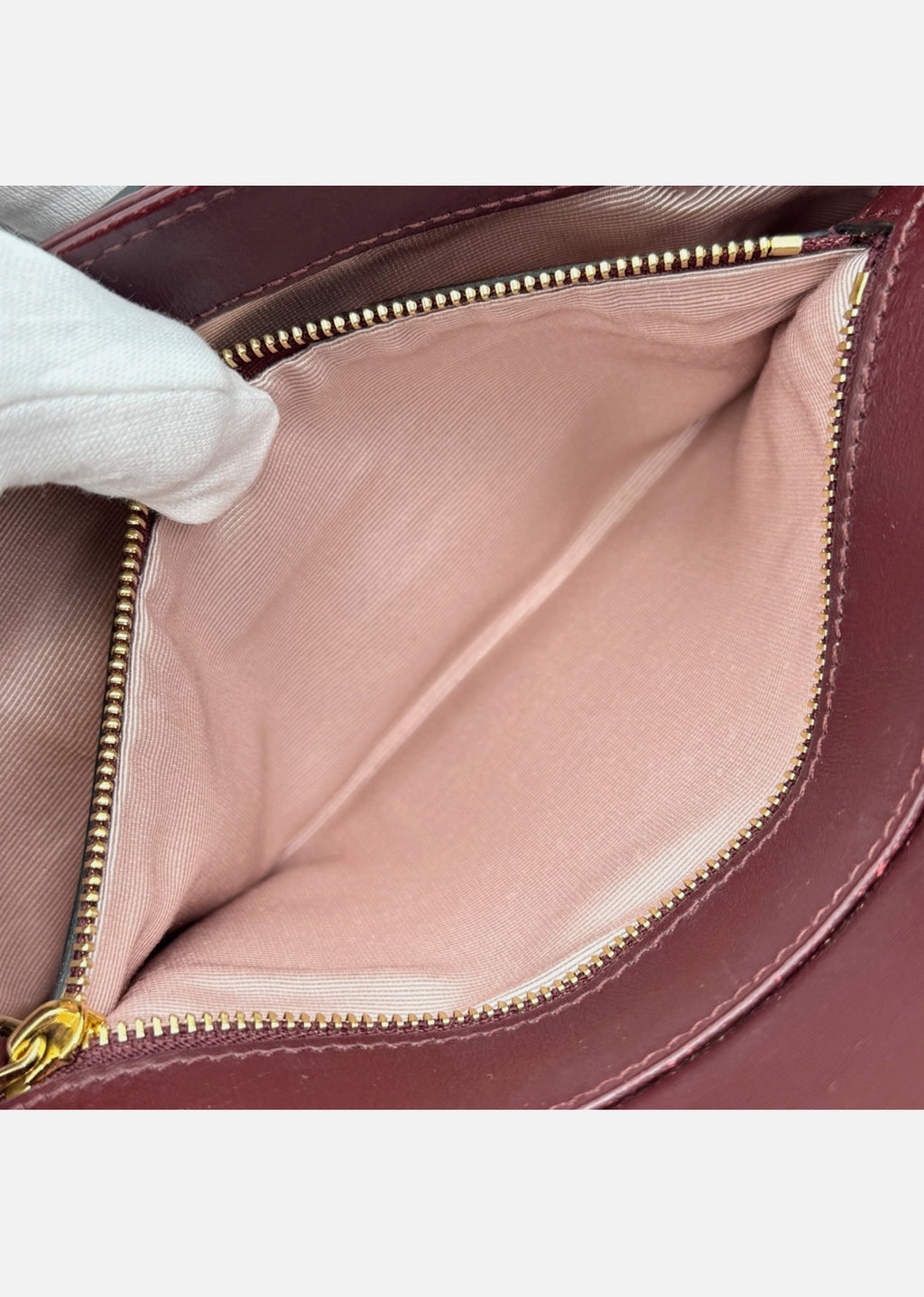 GUCCI Arli Shoulder Bag GG Marmont Burgundy Leather Crossbody