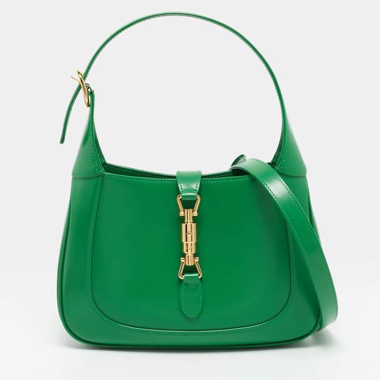 Gucci Jackie 1961 Small Green Smooth Leather Hobo