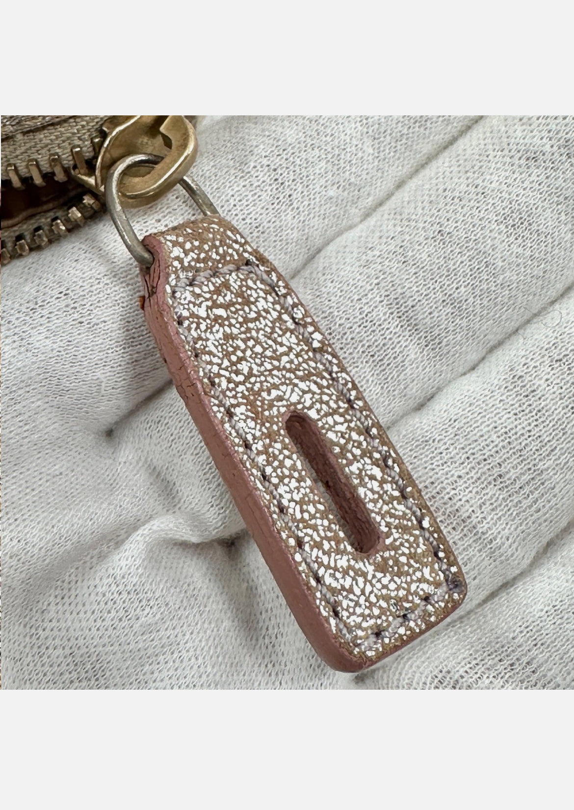 FENDI Mini Boston Bag Zucchino Canvas Leather Pink Beige Silver Purse