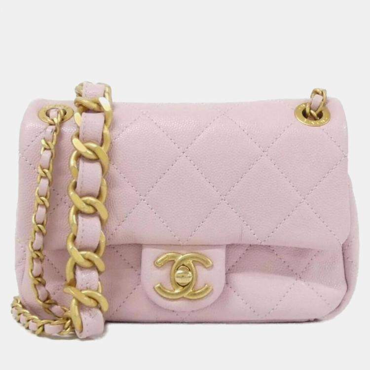 Chanel Pink Mini Flap Leather Shoulder Bag