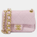 Chanel Pink Mini Flap Leather Shoulder Bag