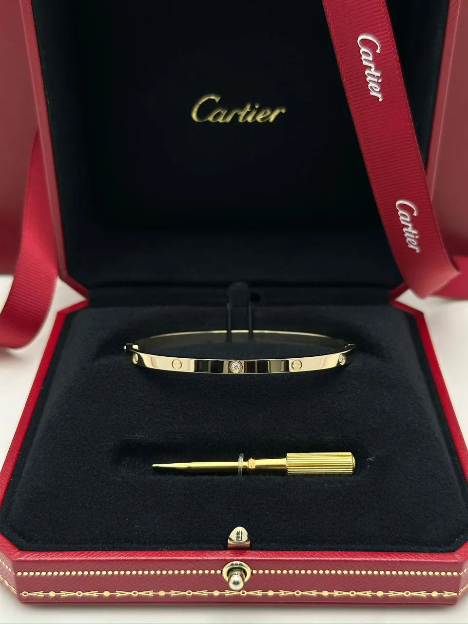 Cartier Love Bracelet 6 Diamonds Size 18