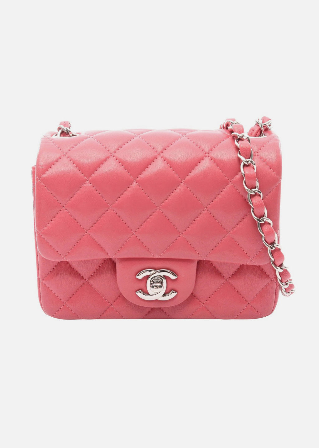 Chanel Matelasse Shoulder Bag Pink Lambskin Leather