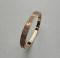 Cartier Love Paved Diamond 18K Rose Gold Cuff Bracelet Size 18