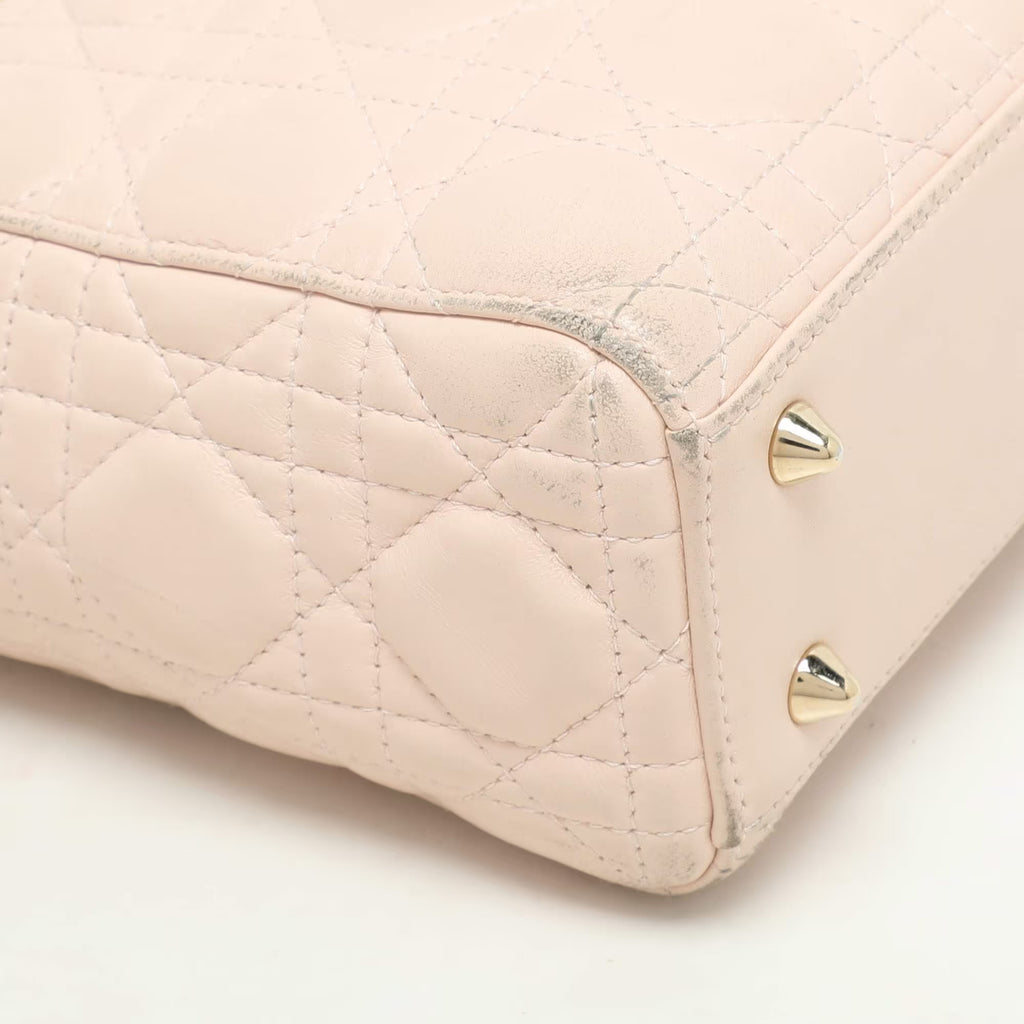 Dior Beige Cannage Leather Small Lady Dior My ABCDior Tote