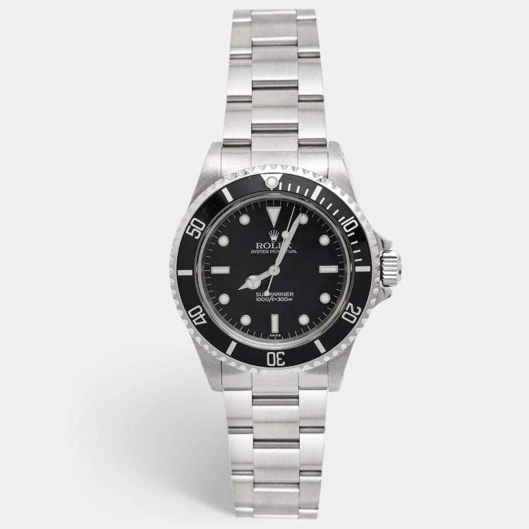 Rolex Black Stainless Steel Submariner 14060 Men's Wristwatch 40 mm