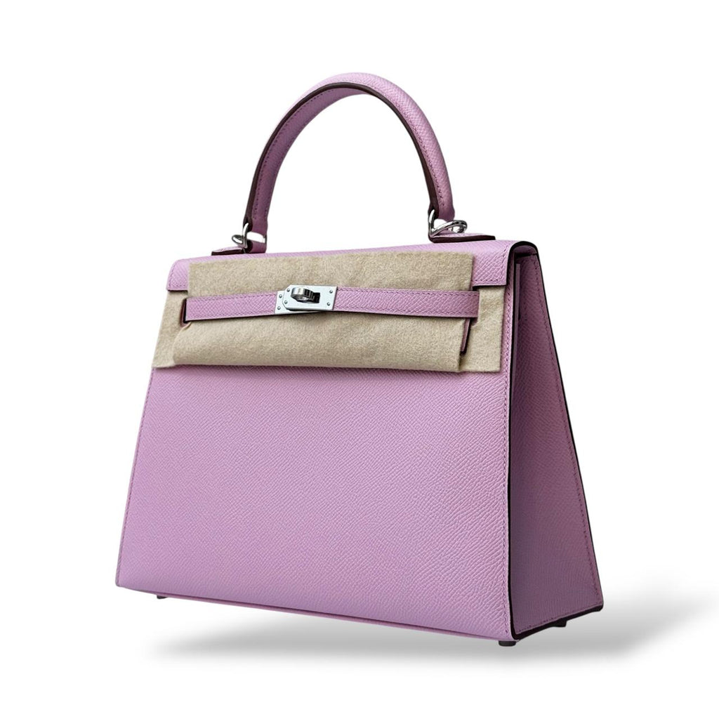 Hermes Kelly 25 Mauve Sylvestre Epsom PHW