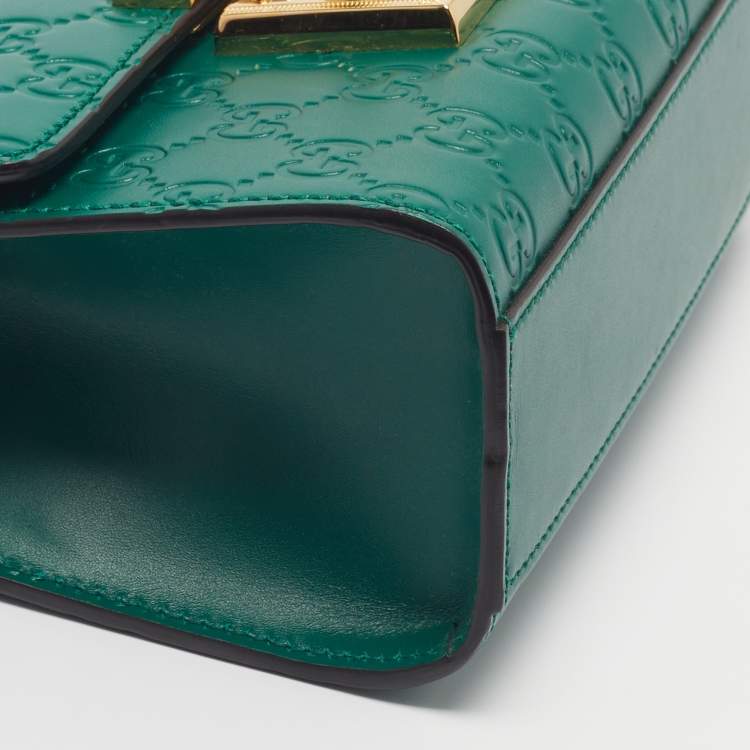 Gucci Padlock Small Green Guccisima Leather Shoulder Bag