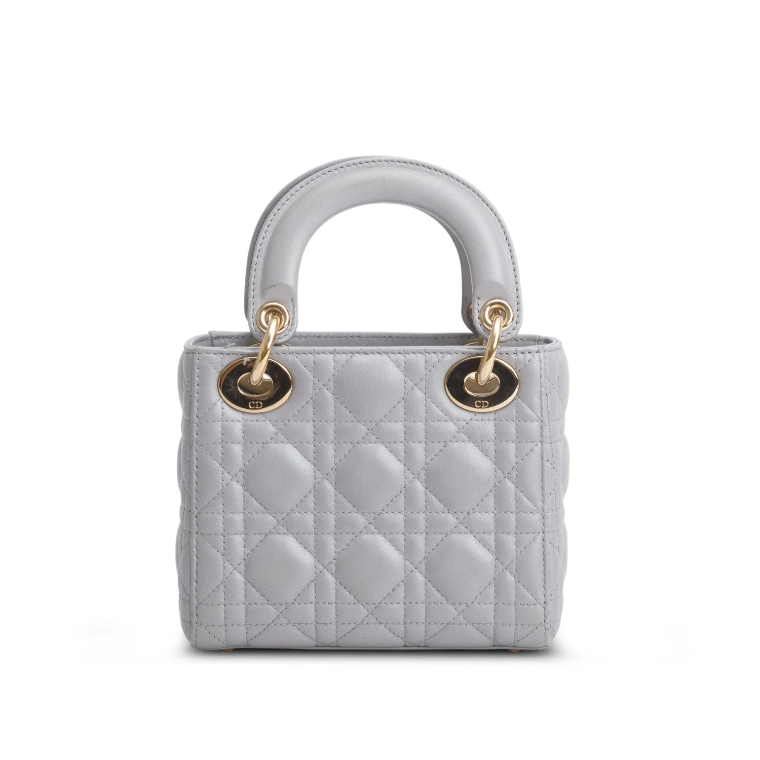 Christian Dior Grey Cannage Leather Mini Lady Dior Bag