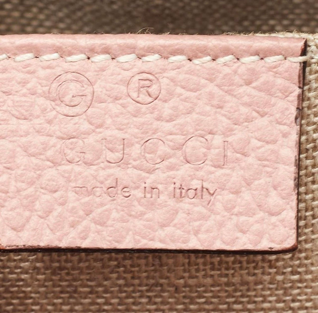 Gucci Bree Mini Beige/Light Pink GG Canvas And Leather Camera Crossbody Bag