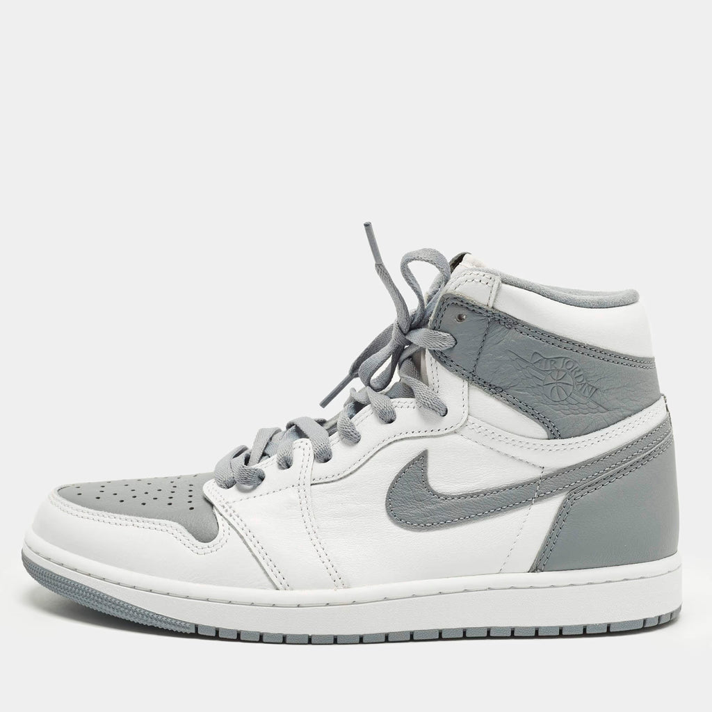Air Jordans Jordan 1 Retro OG Stealth Size 44.5 White/Grey Leather High Top Sneakers