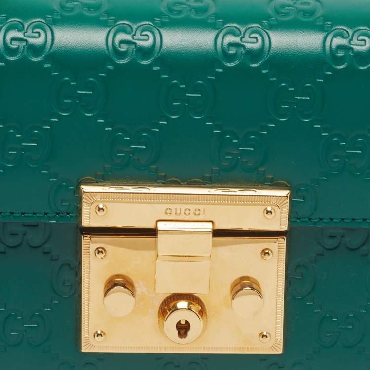 Gucci Padlock Small Green Guccisima Leather Shoulder Bag