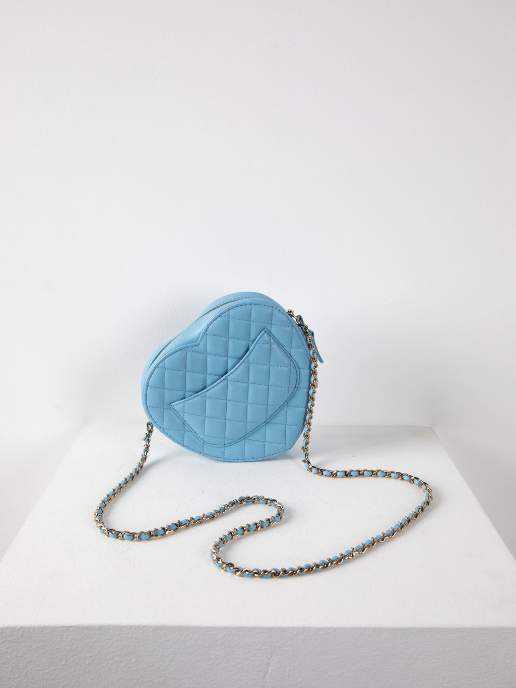Chanel Light Blue Heart Bag in Large Size