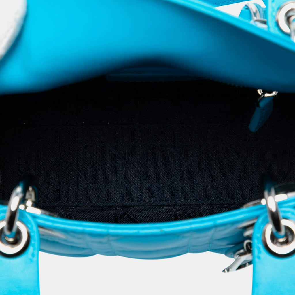 Dior Blue Mini Lambskin Cannage Lady Dior