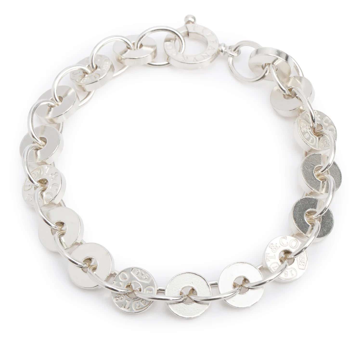 Tiffany & Co Sterling Silver 1837 Circle Link Bracelet