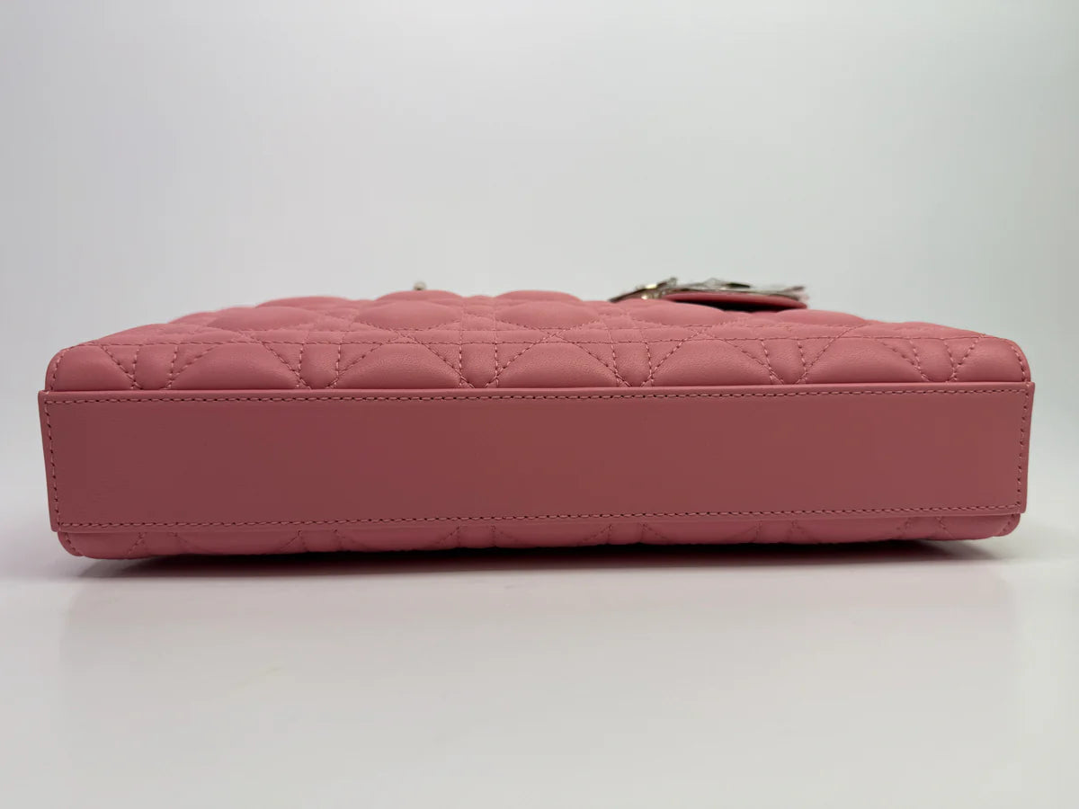 CHRISTIAN DIOR MEDIUM D-JOY IN PINK WITH PALE GOLD HARDWARE