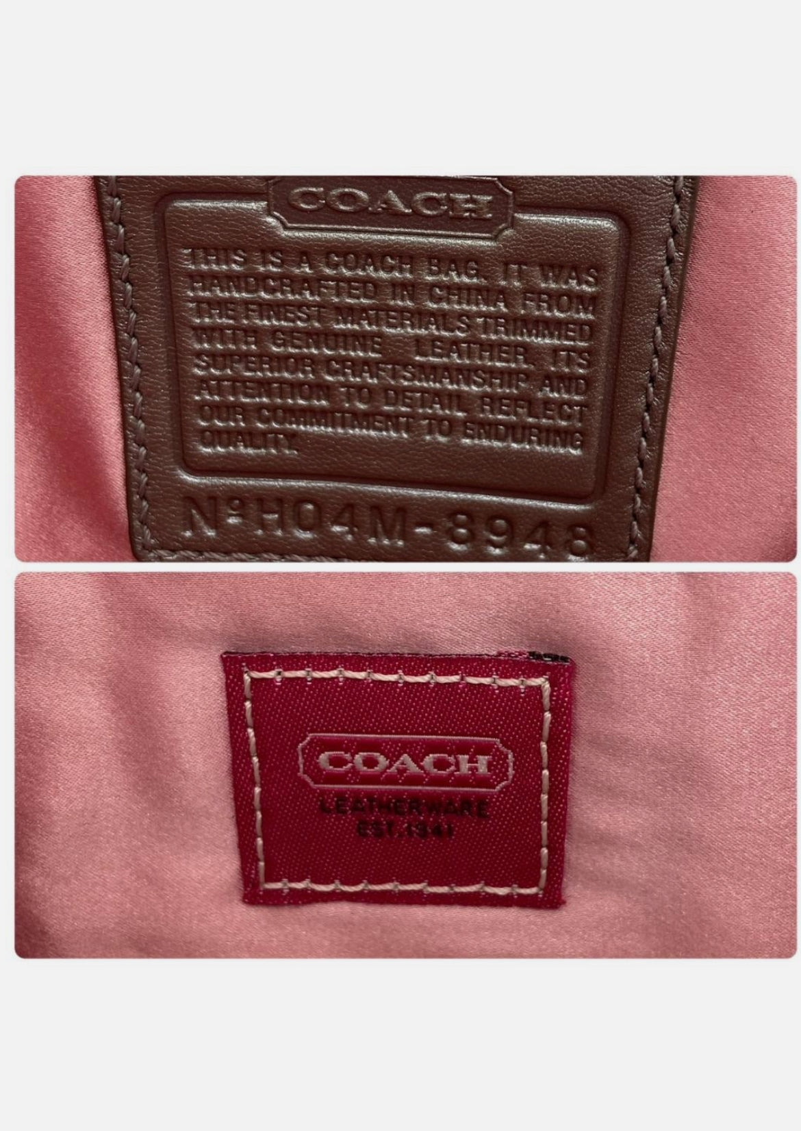 Coach Pink Canvas Leather Clutch Handbag