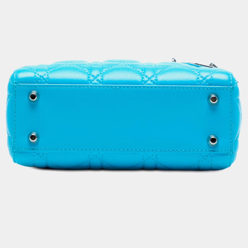 Dior Blue Mini Lambskin Cannage Lady Dior