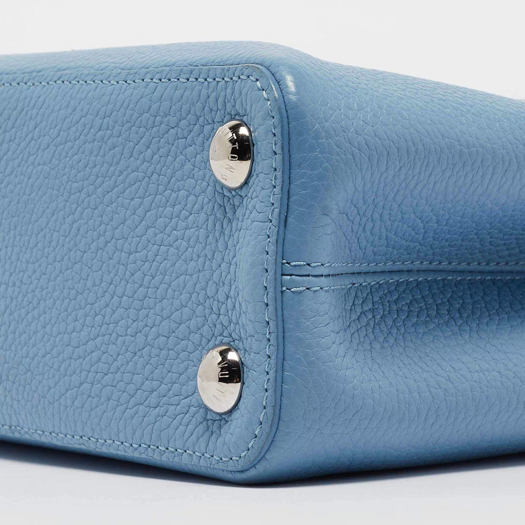 Louis Vuitton Light Blue Leather Mechanical Flower Capucines BB Bag