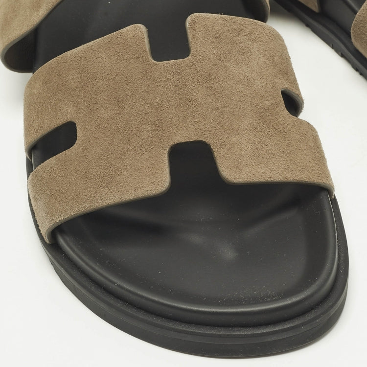 Hermes Genius Size 43 Brown Suede Flat Sandals