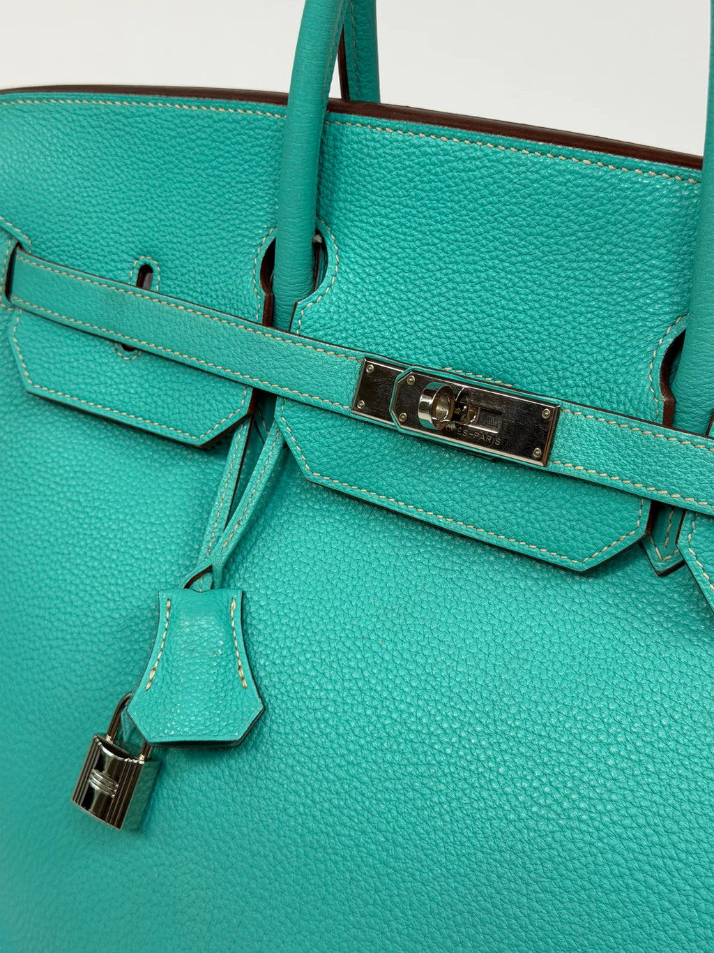 HERMÈS BIRKIN 40 IN BLEU LAGOON TOGO LEATHER WITH PALLADIUM HARDWARE