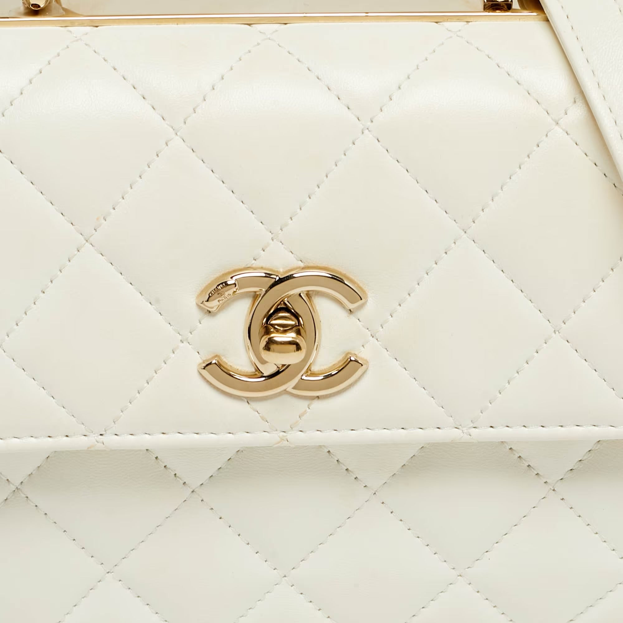 Chanel White Quilted Leather Mini Trendy CC Flap Bag