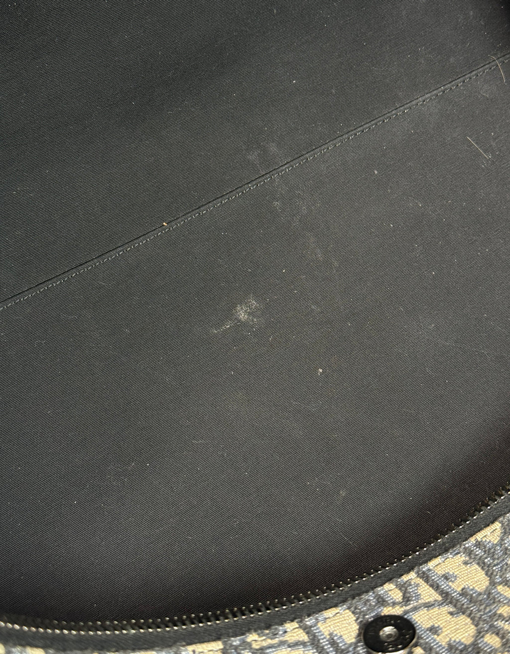 CHRISTIAN DIOR OBLIQUE CANVAS TRAVEL BAG WITH SILVER HARDWARE