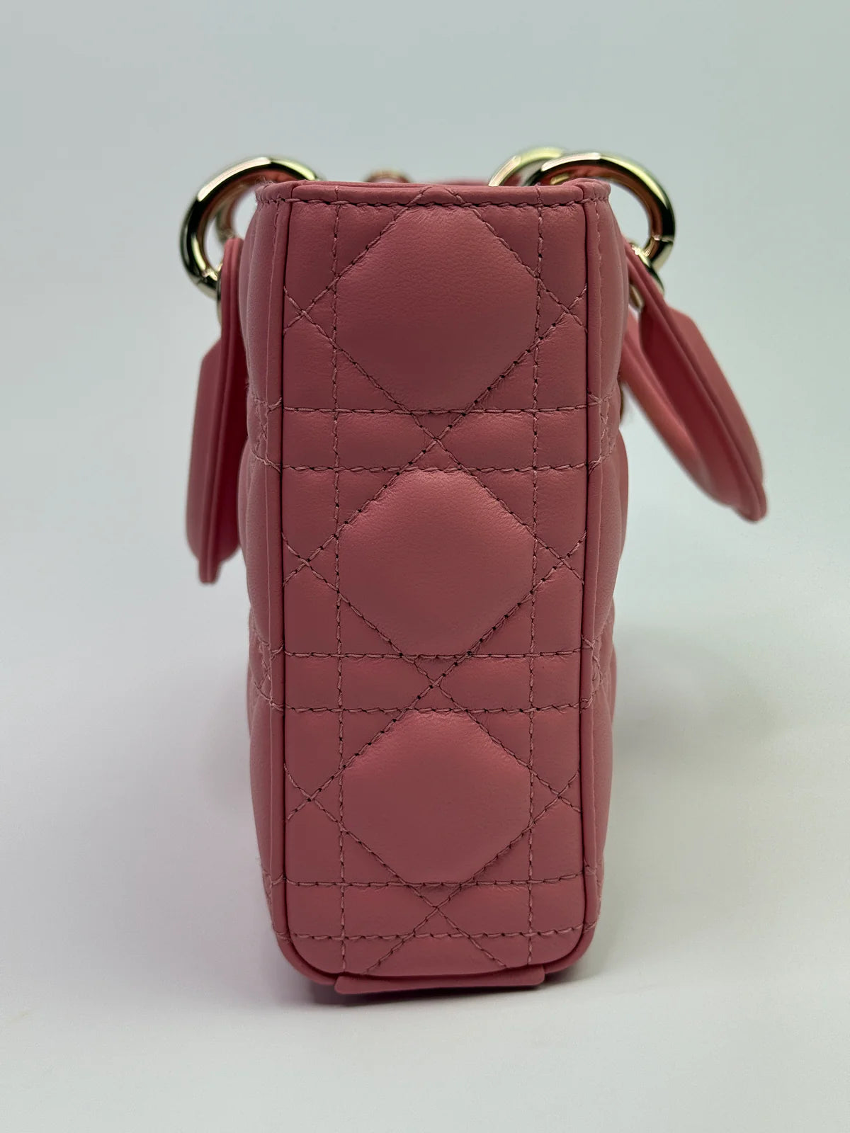 CHRISTIAN DIOR MEDIUM D-JOY IN PINK WITH PALE GOLD HARDWARE