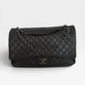 CHANEL AIRLINE XXL CLASSIC FLAP IN BLACK CALFSKIN WITH RHW