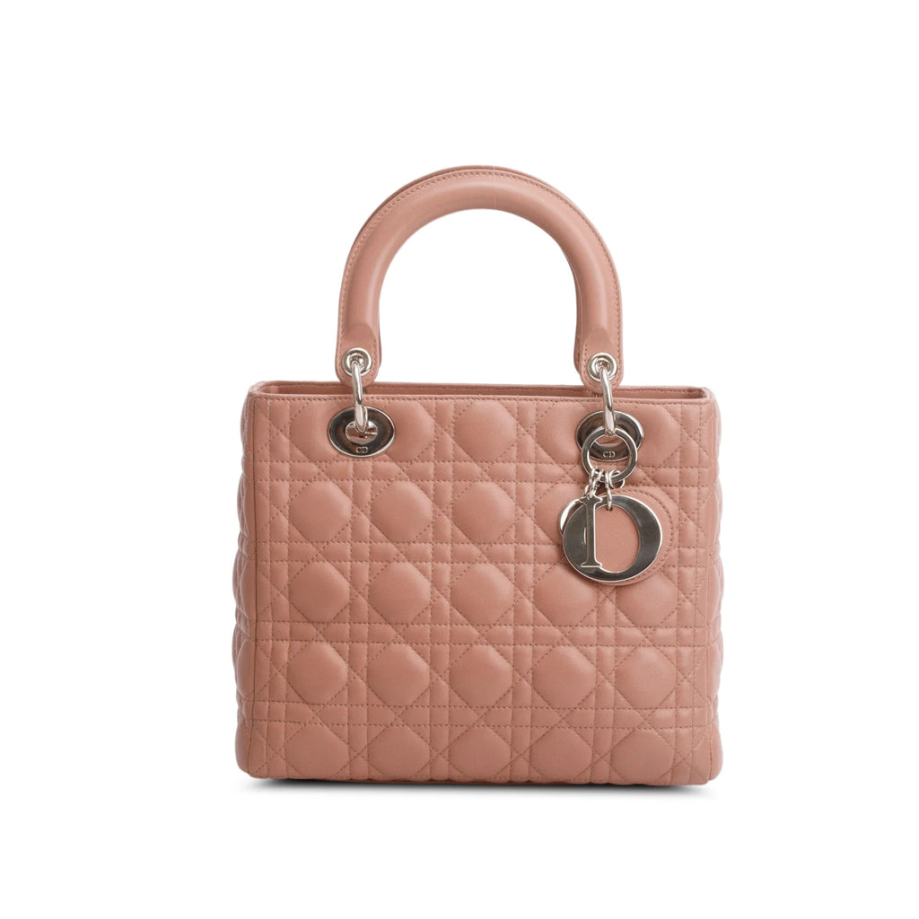 Christian Dior Pink Cannage Lambskin Leather Medium Lady Dior Bag