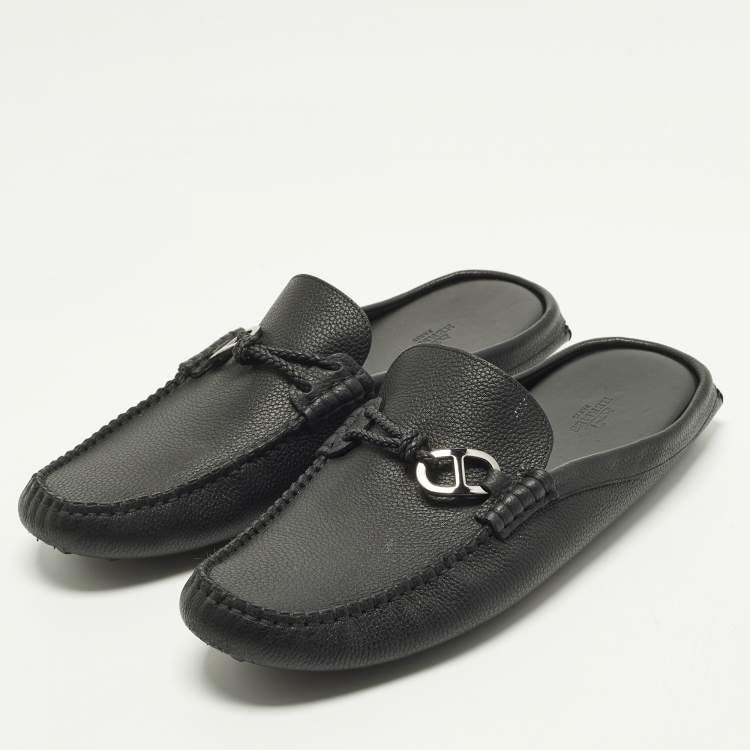 Hermes Icaro Size 43 Black Leather Mules