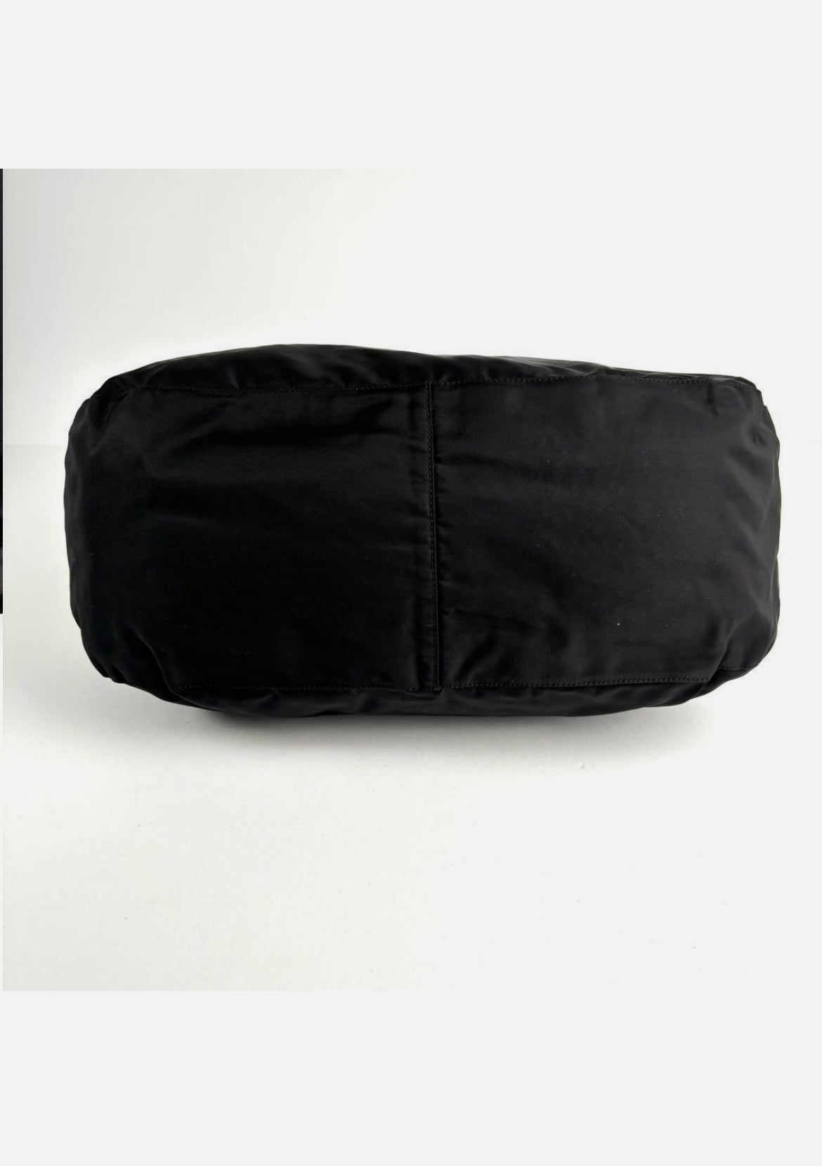 Prada Triangle Hobo Shoulder Bag Nylon Leather Black