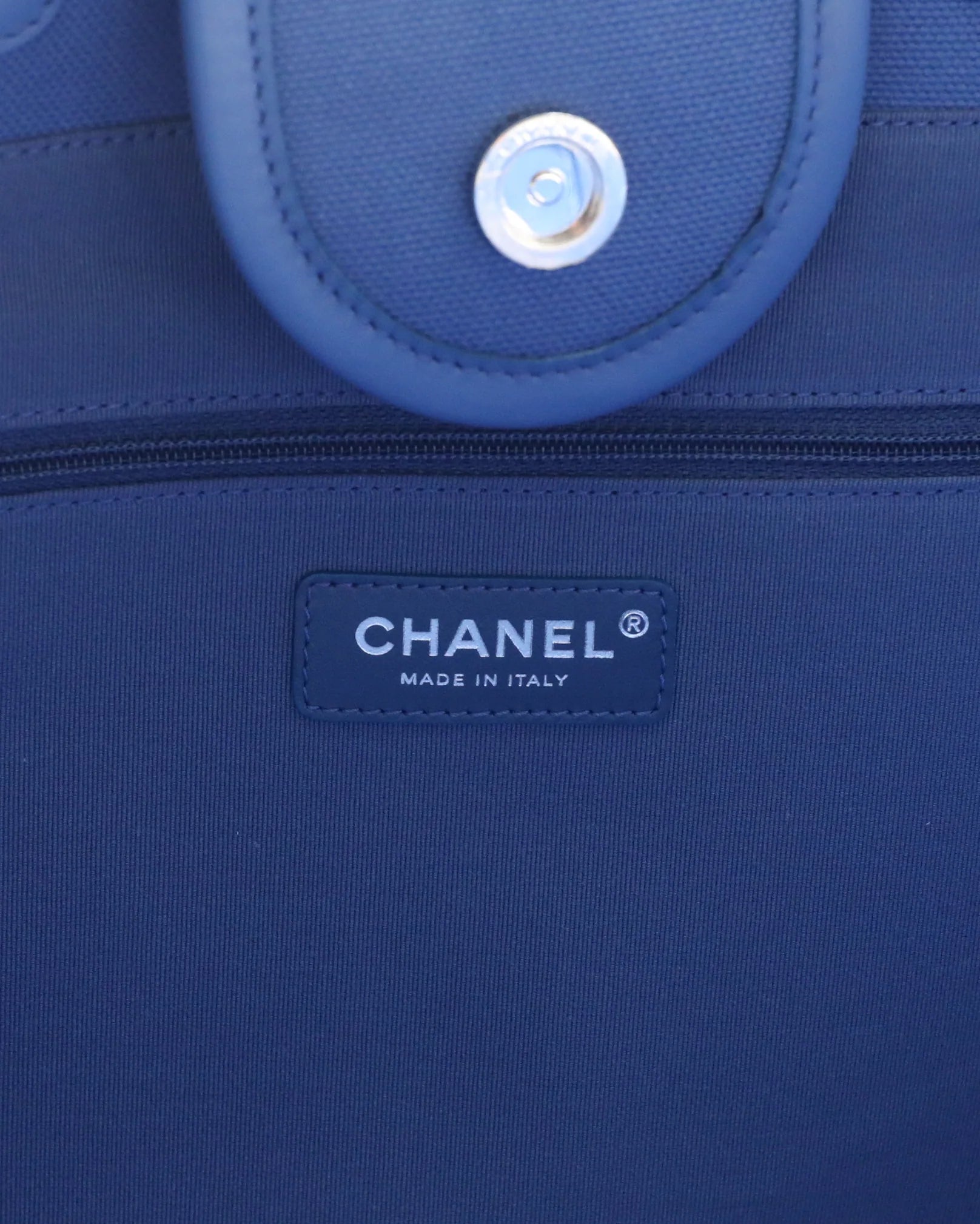 Chanel Deauville Large Blue/Pink Striped Tote Bag