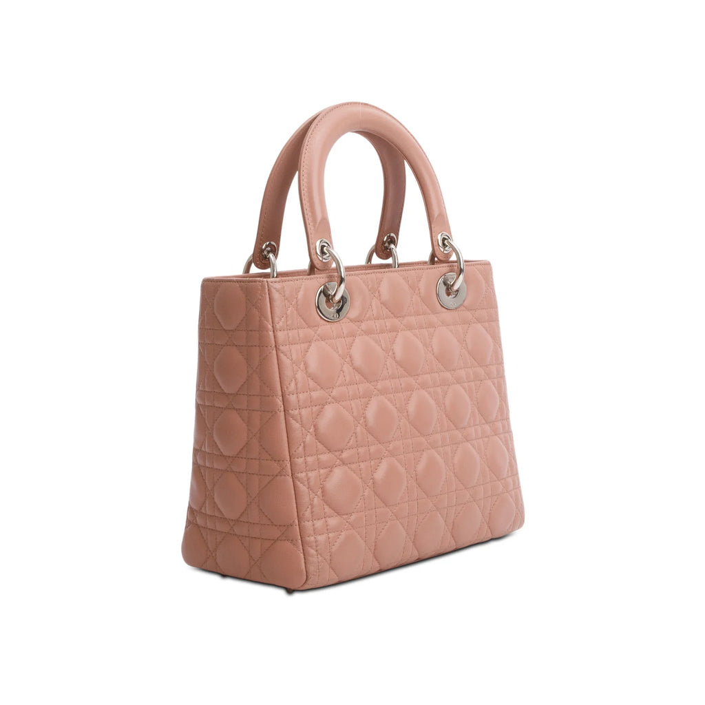 Christian Dior Pink Cannage Lambskin Leather Medium Lady Dior Bag