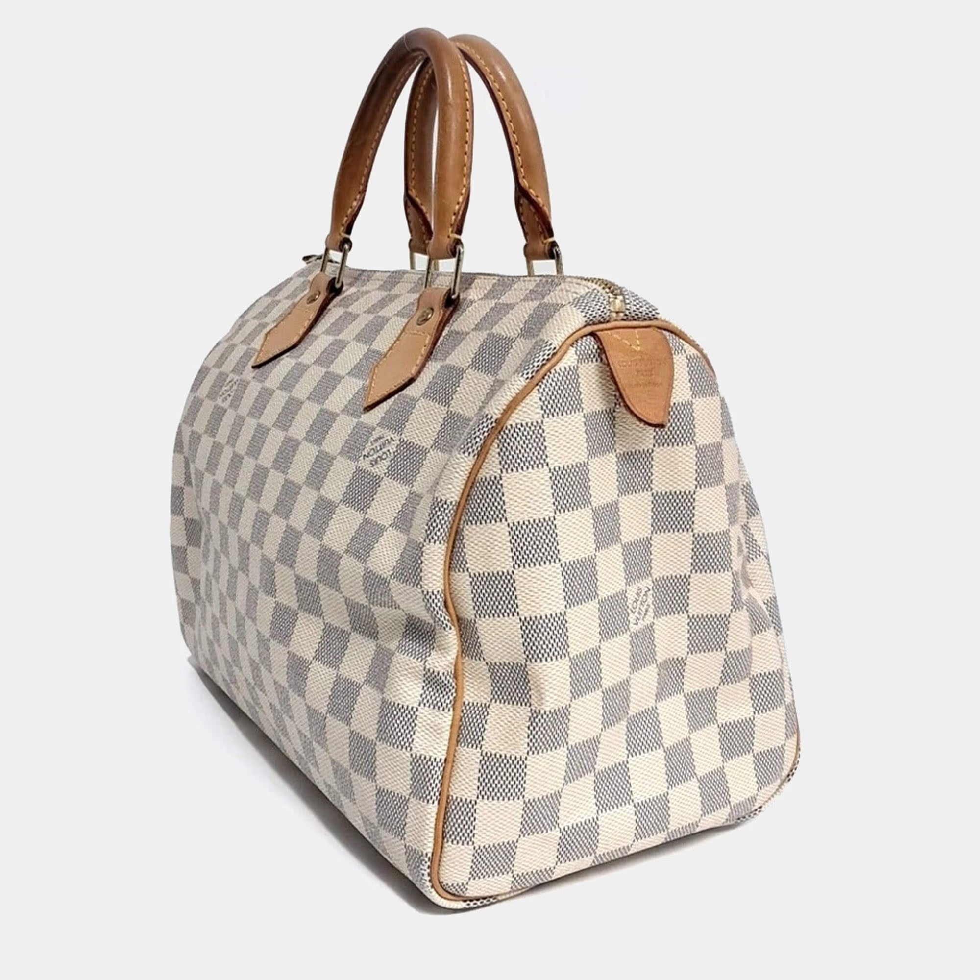 Louis Vuitton Grey White PVC Azur Speedy 30