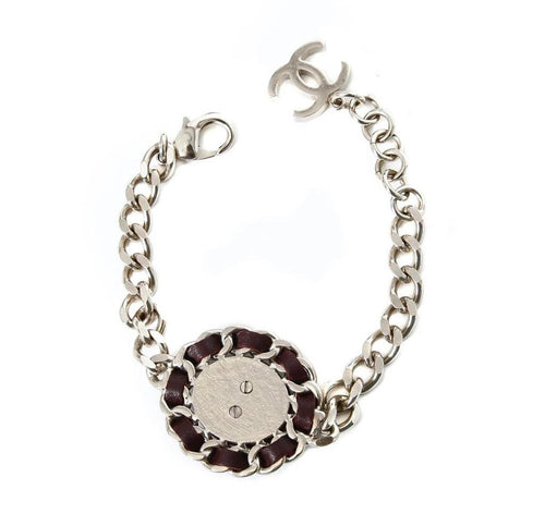 Chanel Burgundy CC Chain Bracelet