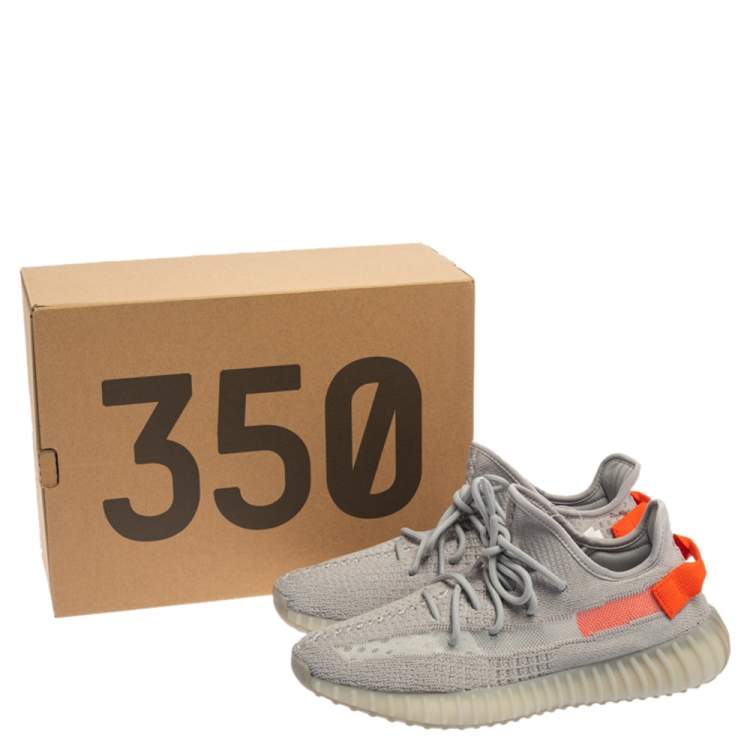 Yeezy x Adidas Grey Cotton Knit Boost 350 V2 Tail Light Sneakers Size 42