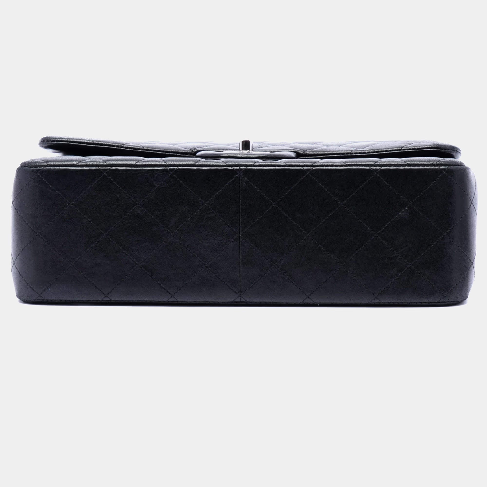 Chanel Black Jumbo Classic Lambskin Double Flap