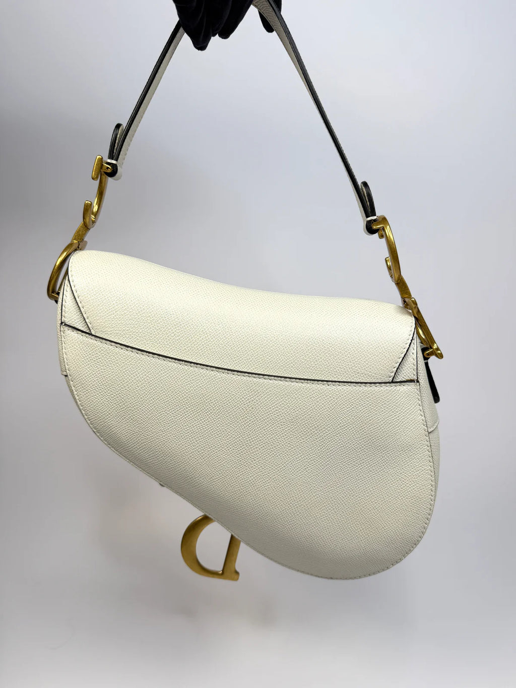 CHRISTIAN DIOR SADDLE BAG IN LATTE WITH GOLD HARDWARE