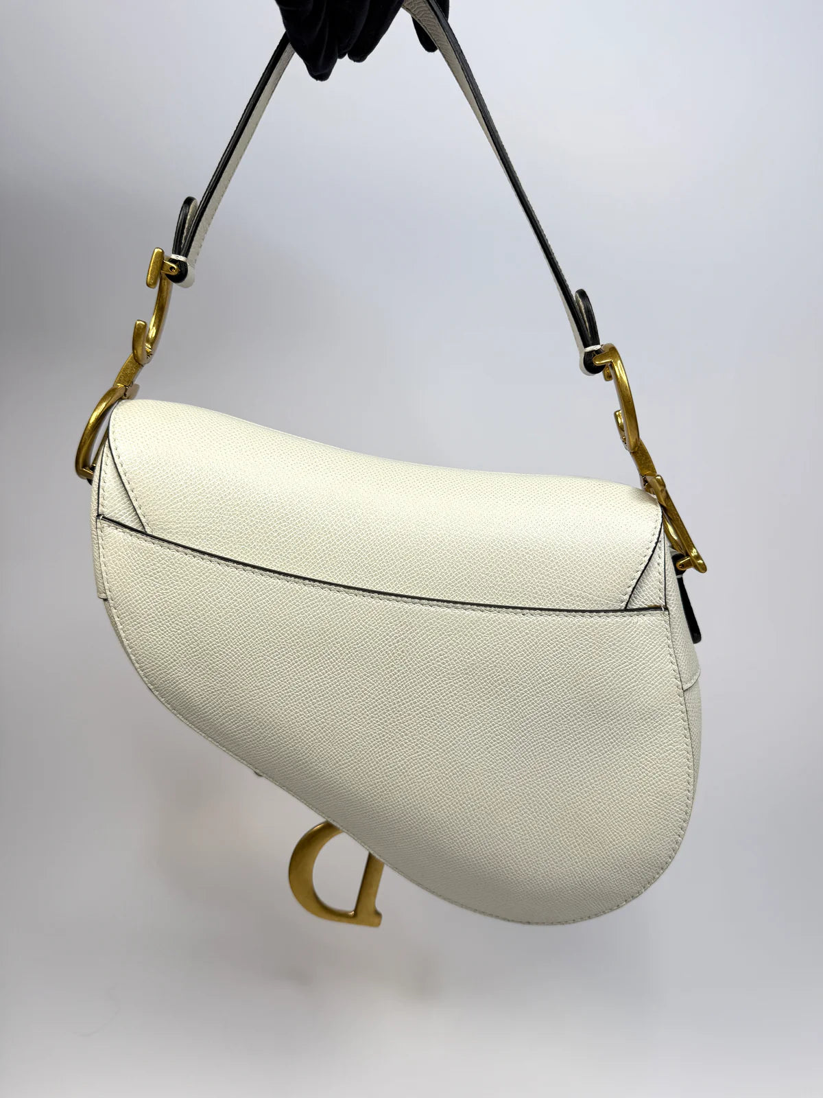 CHRISTIAN DIOR SADDLE BAG IN LATTE WITH GOLD HARDWARE