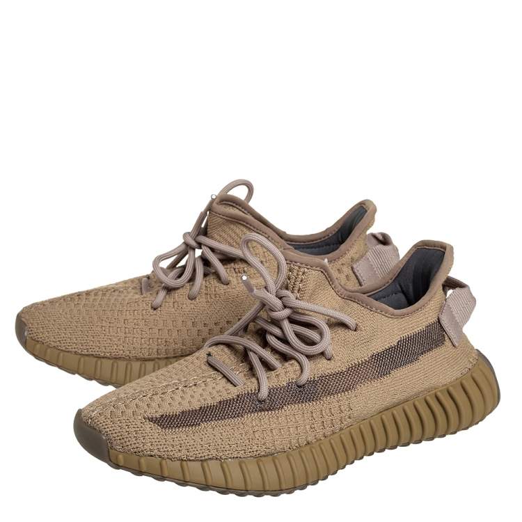Yeezy x adidas Brown Knit Fabric Boost 350 V2 Earth Sneakers Size 38 2/3