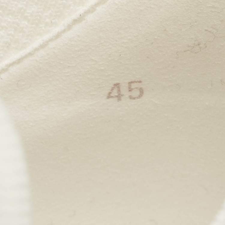 Hermes Lift Size 45 White Fabric and Suede Slip On Sneakers