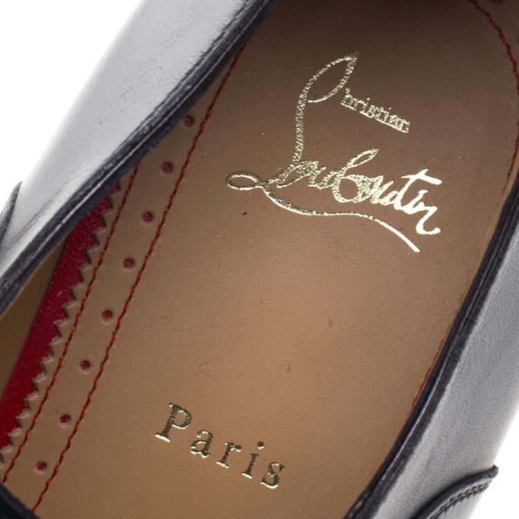 Christian Louboutin Oxford Blue Leather Greggo Lace Up Oxfords Size 43