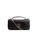 Gucci Black Lambskin Small GG Milano Top Handle Shoulder Bag